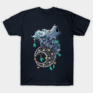 Dreamcatcher Moon Wolf T-Shirt